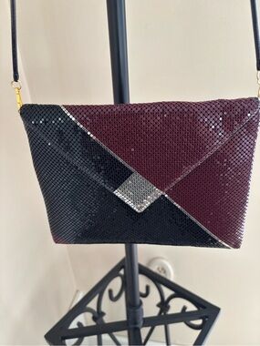 Vintage Mesh Envelope Clutch Purse Burgundy, Black, Silver HR
Paris Milan NY